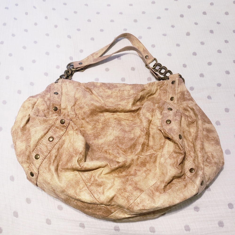 Tan Free Form Duffle Bag Shoulder Bag. EUC.